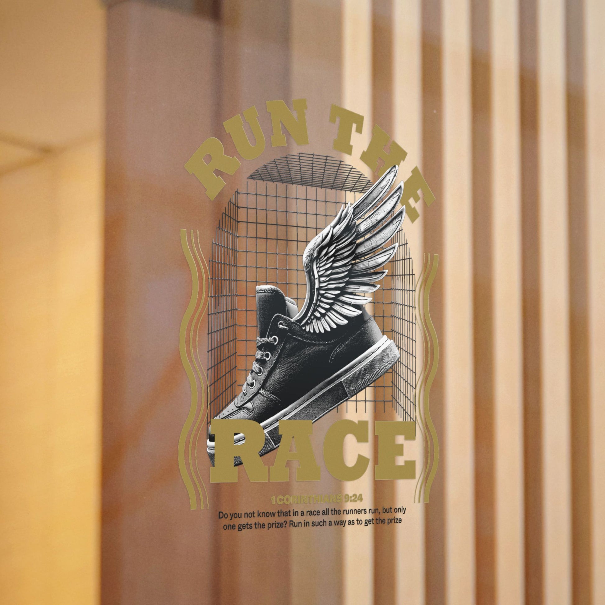 "Run The Race" Unisex Inspirational Die-Cut Stickers - The Shield of Light