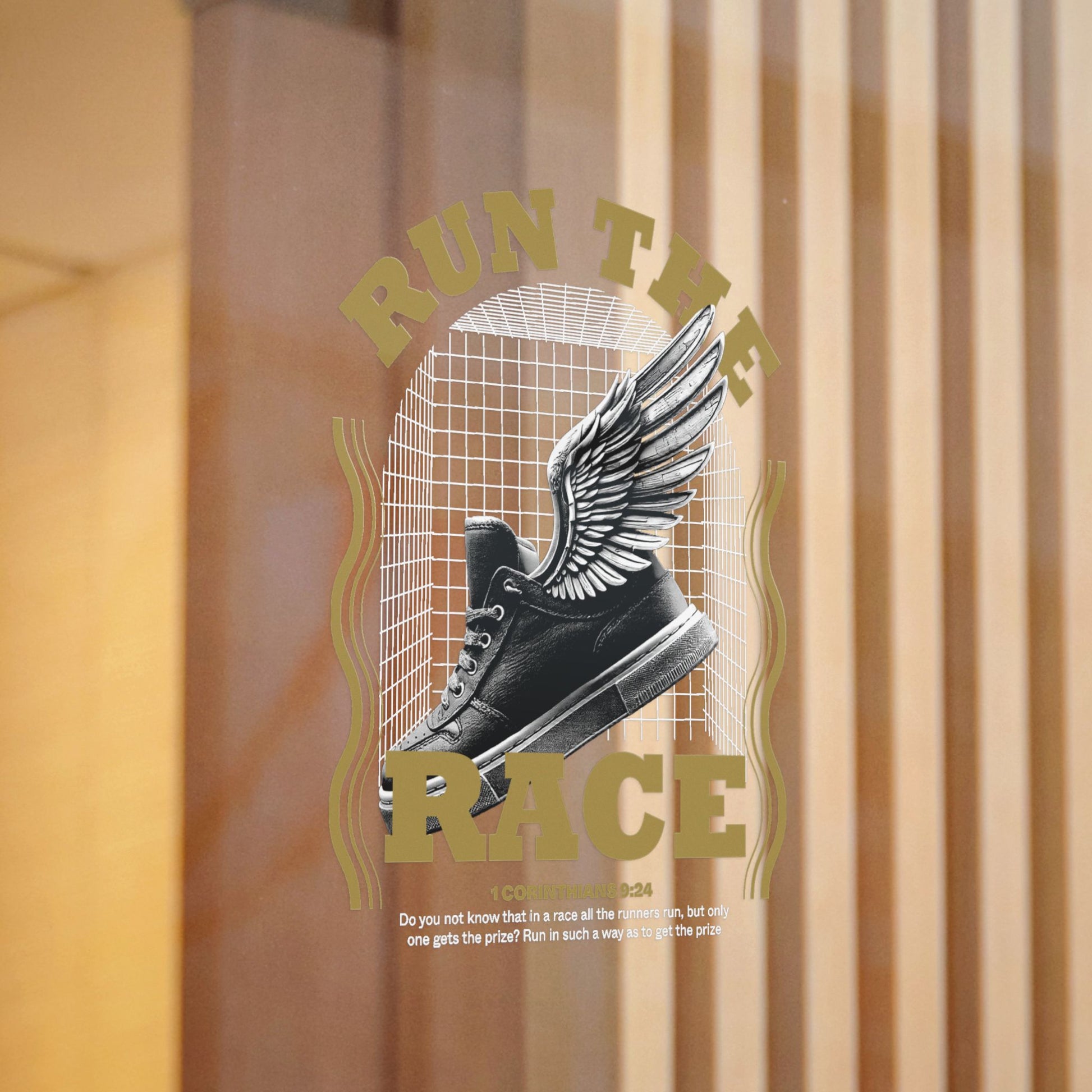 "Run The Race" Unisex Inspirational Die-Cut Stickers - The Shield of Light