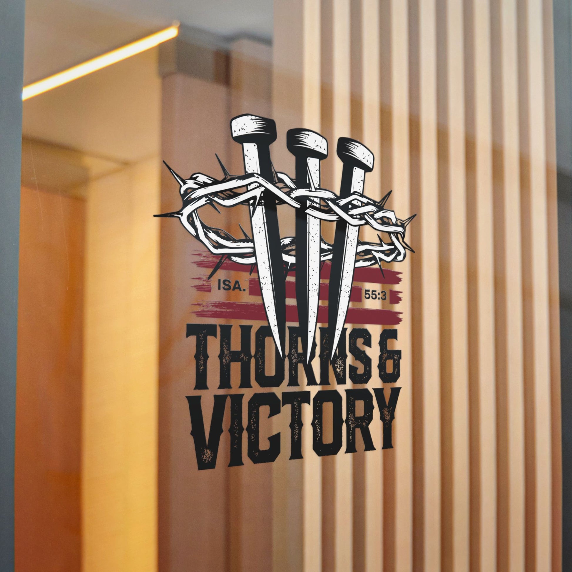 "Thorns & Victory" Unisex Inspirational Die-Cut Stickers - The Shield of Light