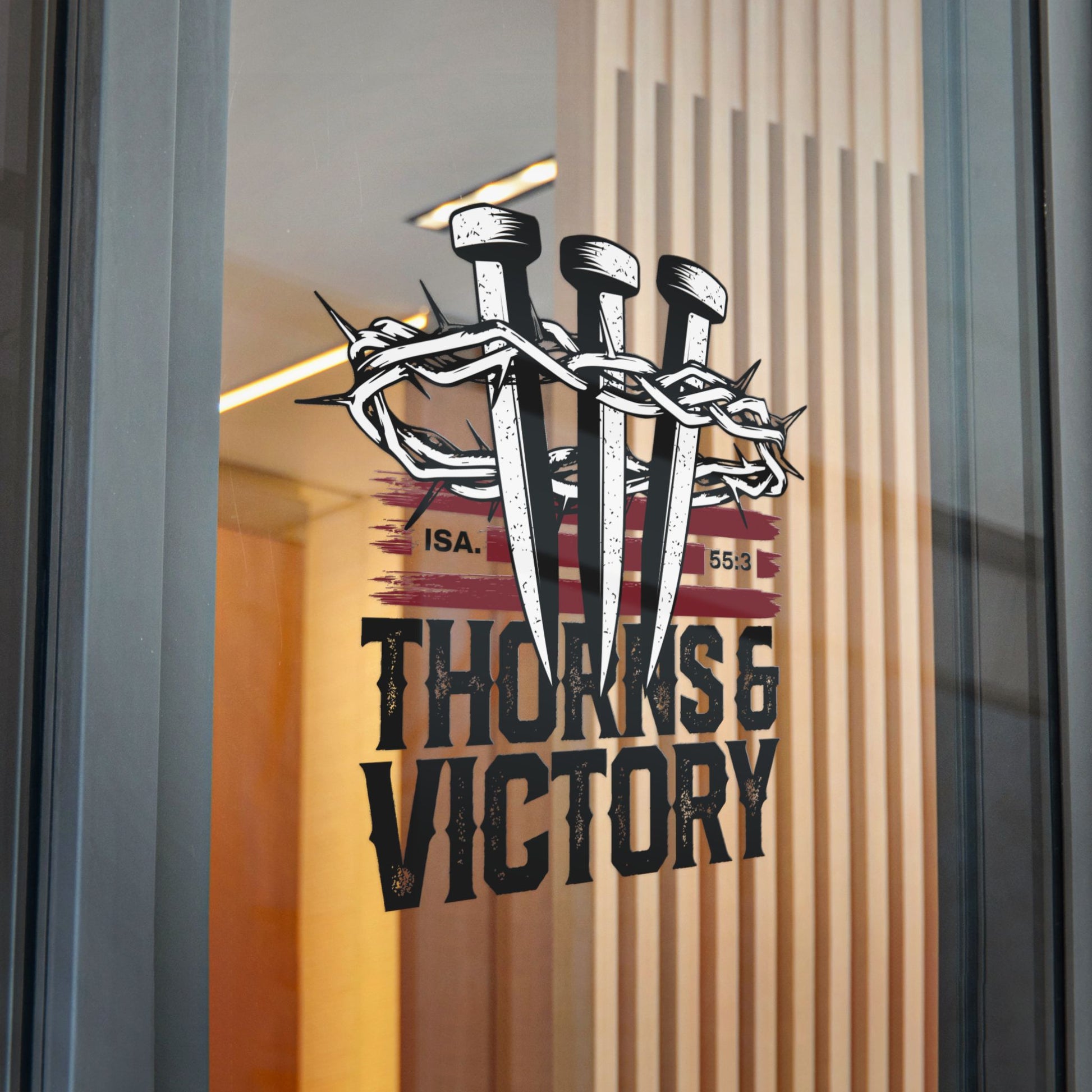 "Thorns & Victory" Unisex Inspirational Die-Cut Stickers - The Shield of Light