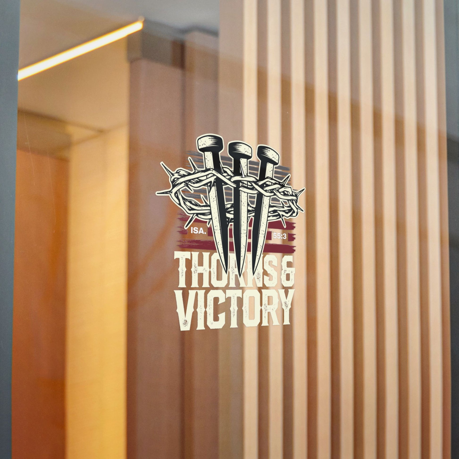 "Thorns & Victory" Unisex Inspirational Die-Cut Stickers - The Shield of Light