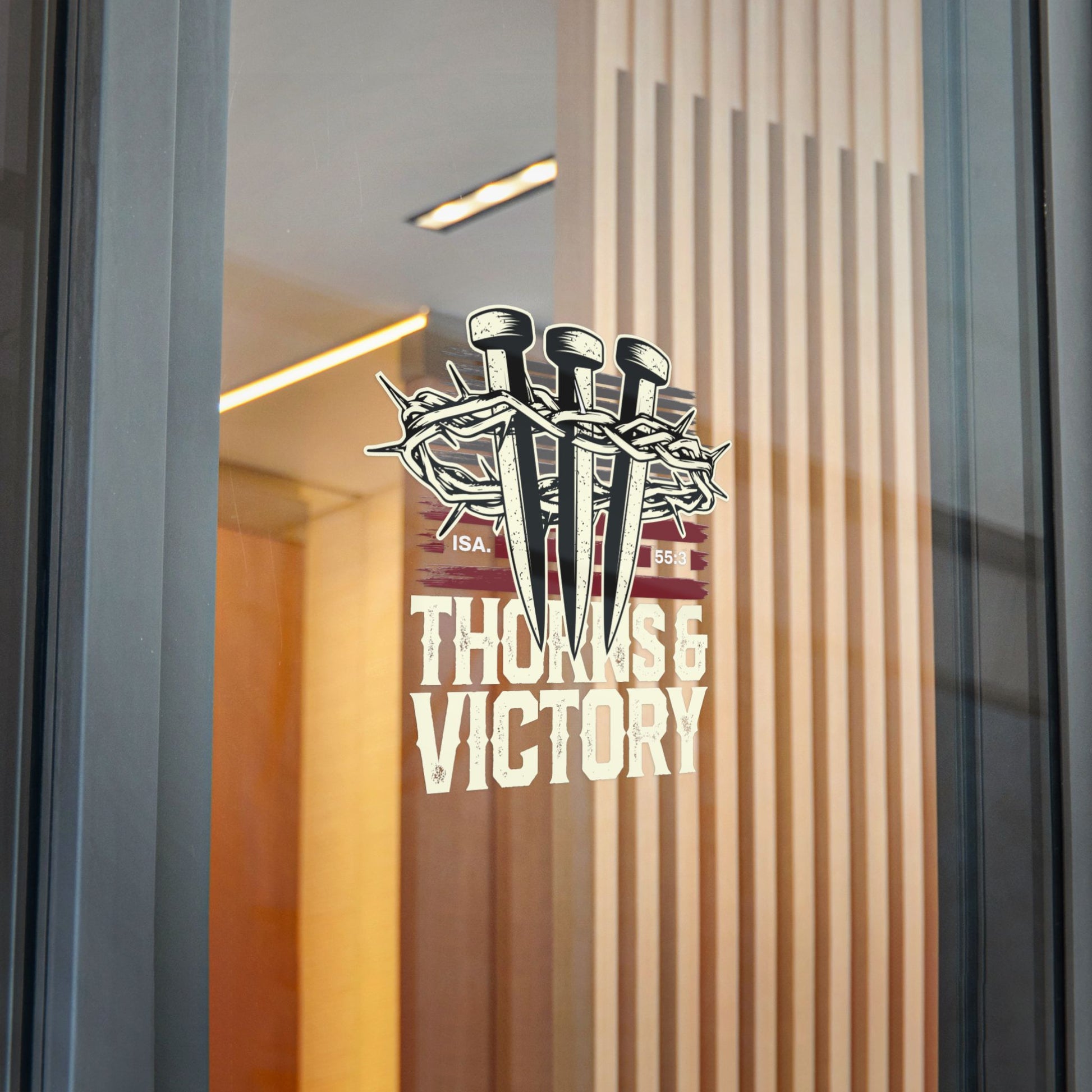 "Thorns & Victory" Unisex Inspirational Die-Cut Stickers - The Shield of Light