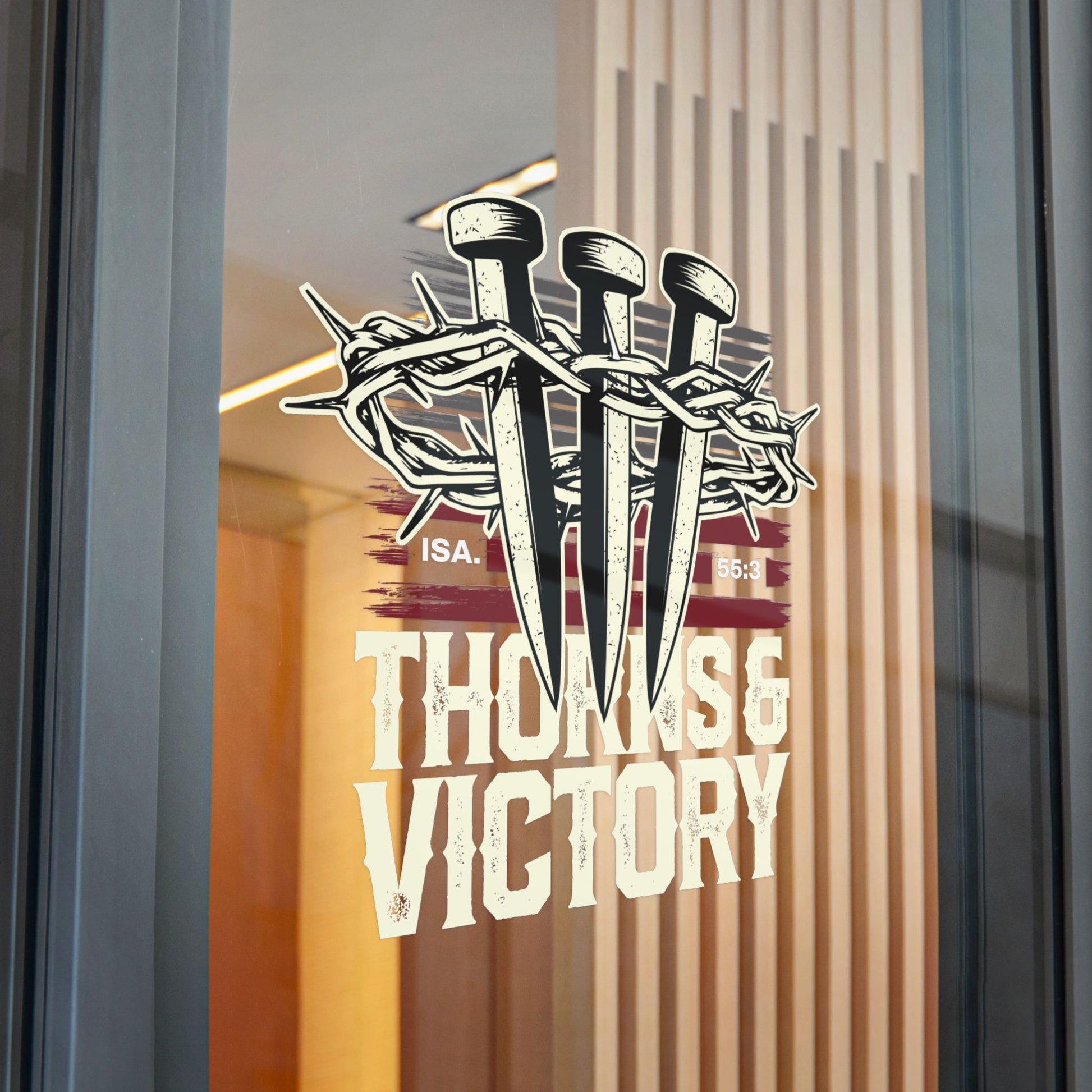 "Thorns & Victory" Unisex Inspirational Die-Cut Stickers - The Shield of Light