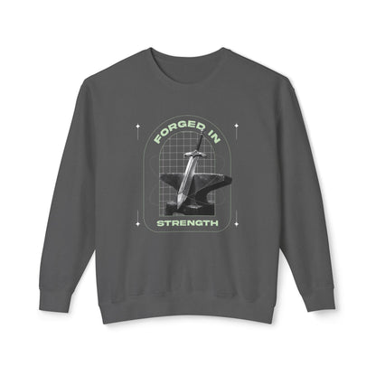 "Forged In Strength" Unisex Lightweight Crewneck Sweatshirt - The Shield of Light