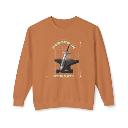"Forged In Strength" Unisex Lightweight Crewneck Sweatshirt - The Shield of Light