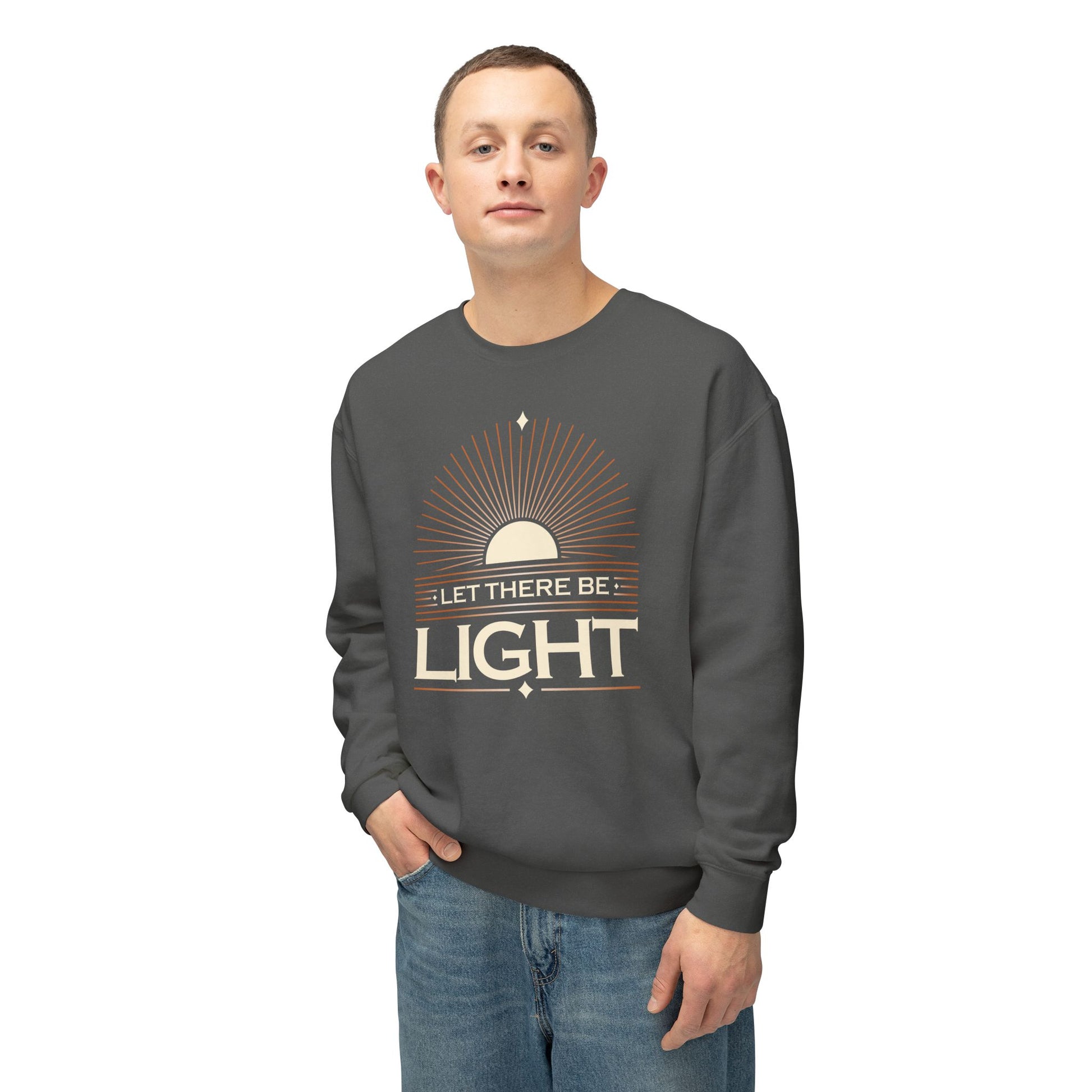 "Let There Be Light" Unisex Lightweight Crewneck Sweatshirt - The Shield of Light
