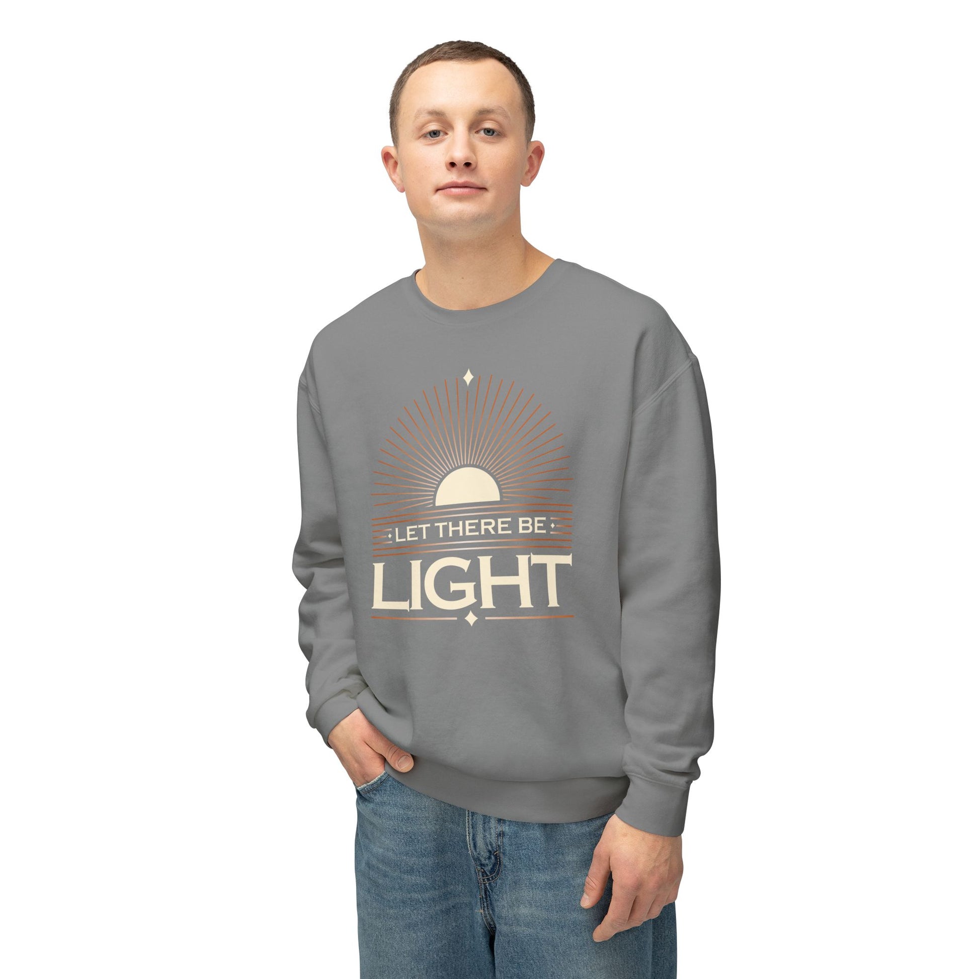 "Let There Be Light" Unisex Lightweight Crewneck Sweatshirt - The Shield of Light