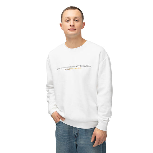 "Live By the Kingdom Not the World Colossians 3:2" Unisex Lightweight Crewneck Sweatshirt - The Shield of Light