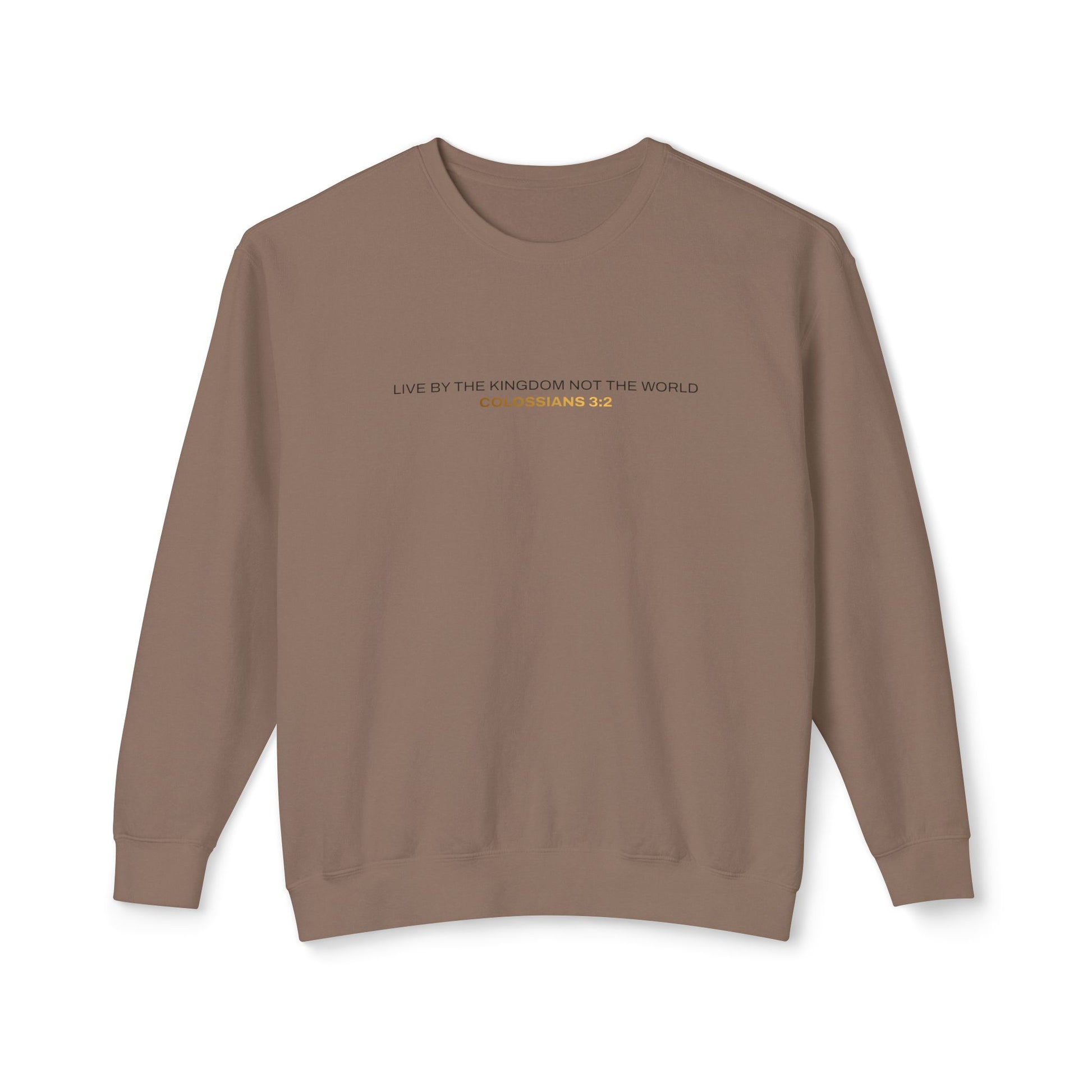 "Live By the Kingdom Not the World Colossians 3:2" Unisex Lightweight Crewneck Sweatshirt - The Shield of Light
