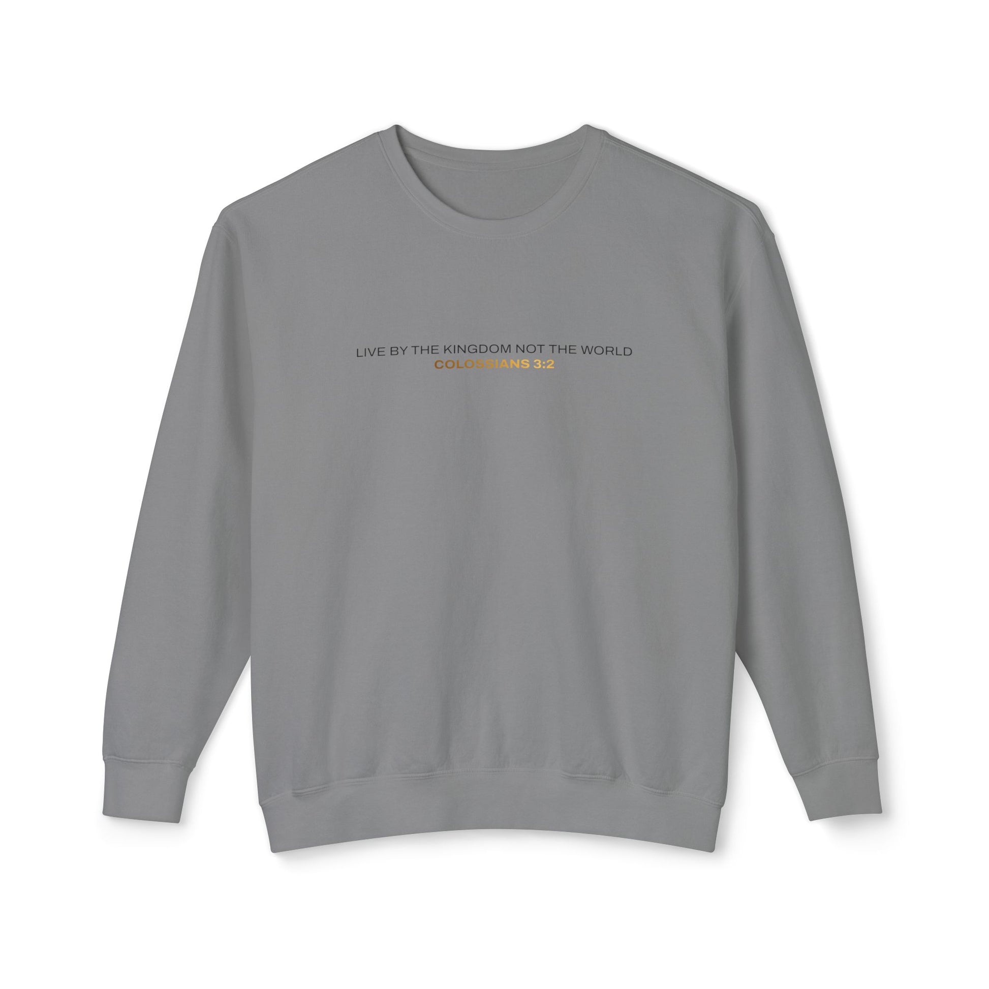 "Live By the Kingdom Not the World Colossians 3:2" Unisex Lightweight Crewneck Sweatshirt - The Shield of Light