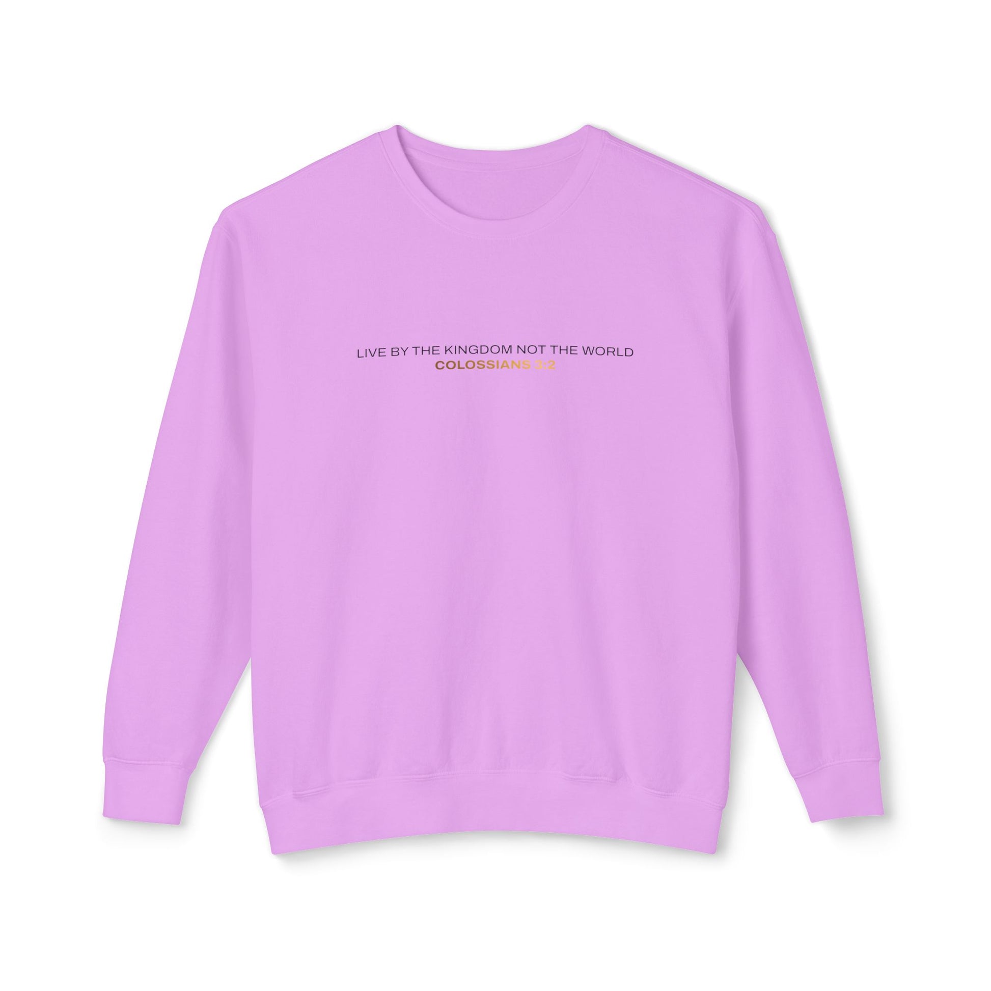 "Live By the Kingdom Not the World Colossians 3:2" Unisex Lightweight Crewneck Sweatshirt - The Shield of Light