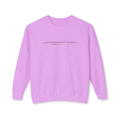 "Live By the Kingdom Not the World Colossians 3:2" Unisex Lightweight Crewneck Sweatshirt - The Shield of Light