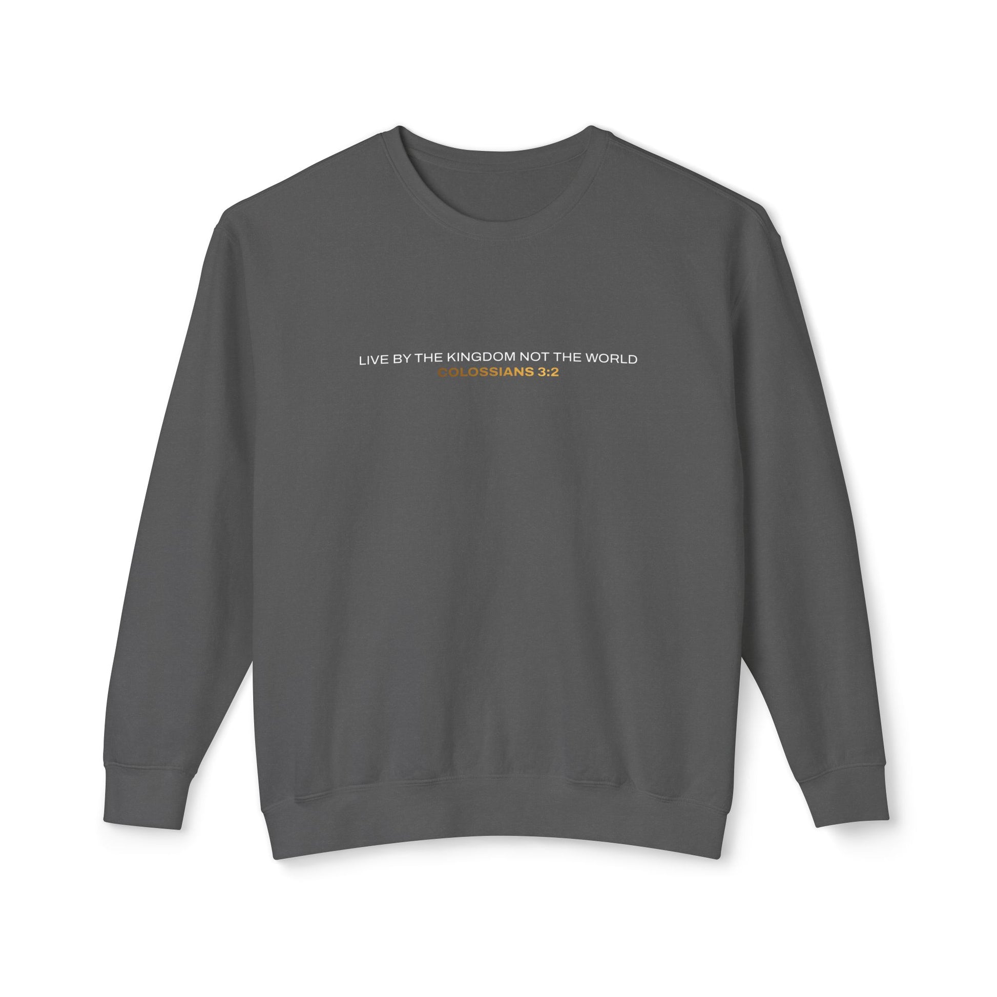 "Live By the Kingdom Not the World Colossians 3:2" Unisex Lightweight Crewneck Sweatshirt - The Shield of Light