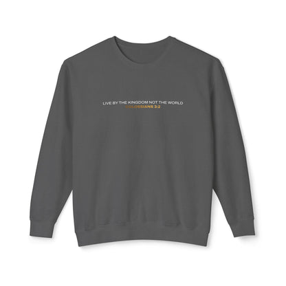 "Live By the Kingdom Not the World Colossians 3:2" Unisex Lightweight Crewneck Sweatshirt - The Shield of Light