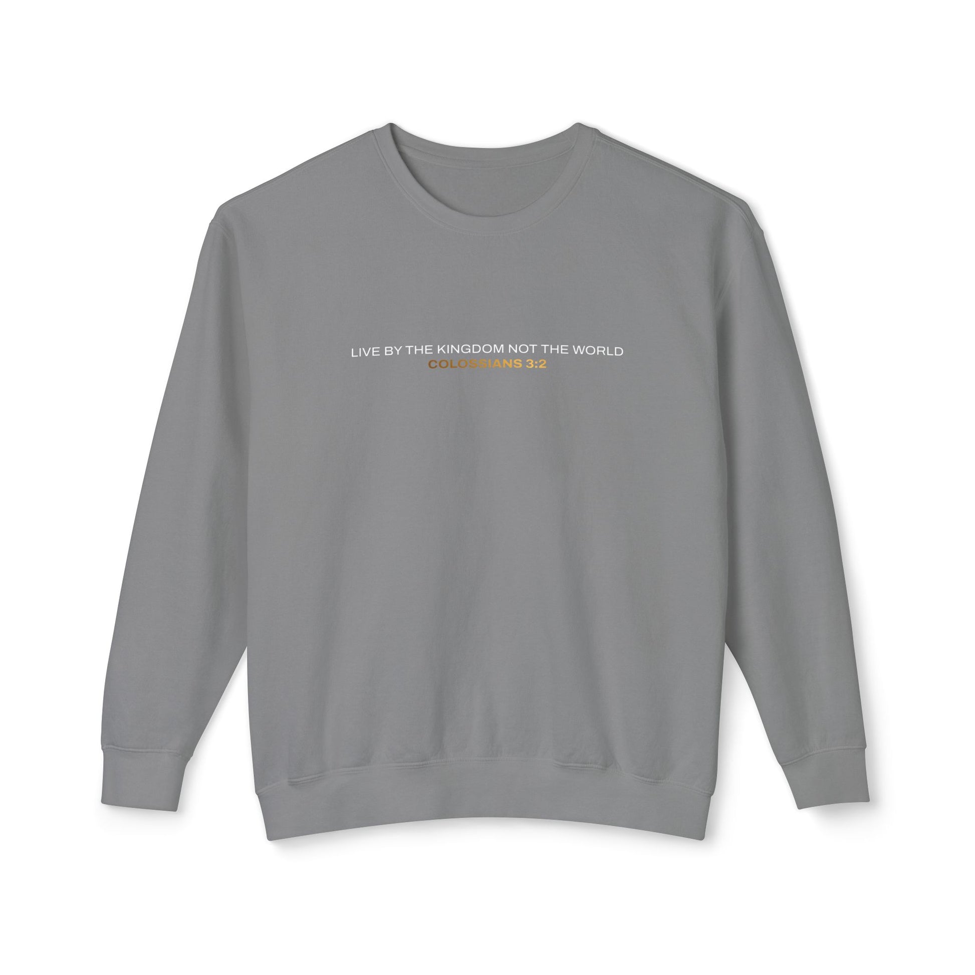 "Live By the Kingdom Not the World Colossians 3:2" Unisex Lightweight Crewneck Sweatshirt - The Shield of Light