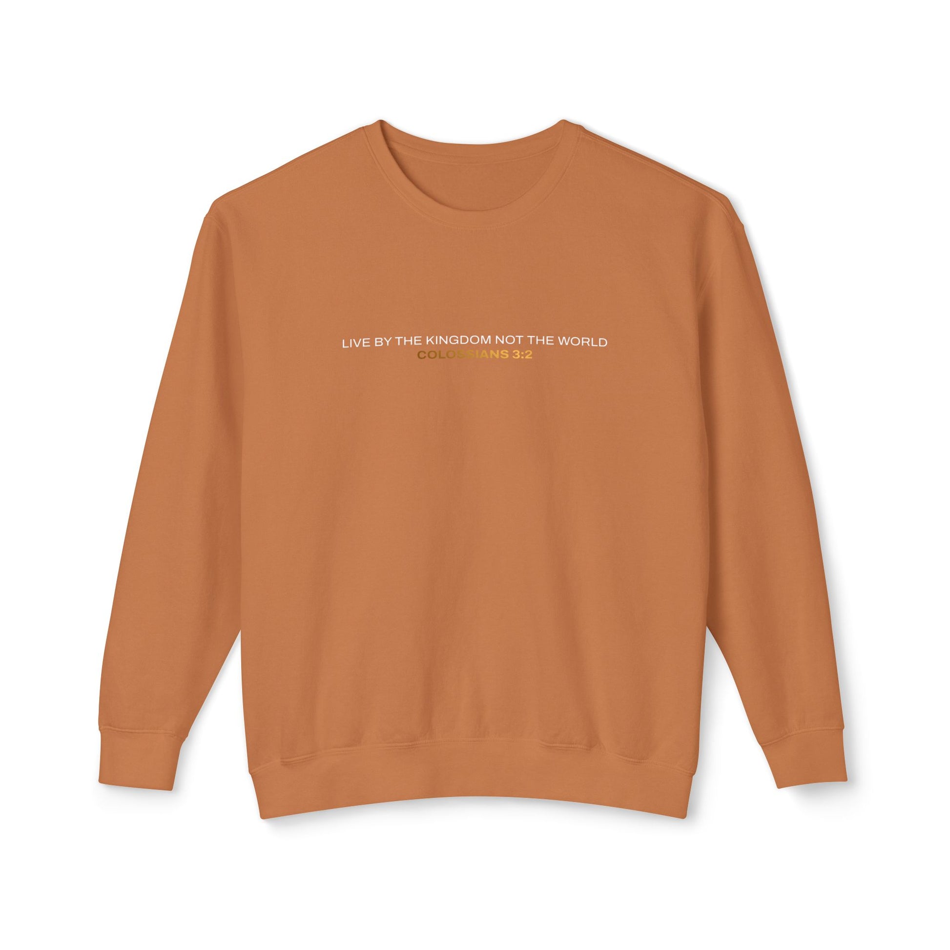 "Live By the Kingdom Not the World Colossians 3:2" Unisex Lightweight Crewneck Sweatshirt - The Shield of Light
