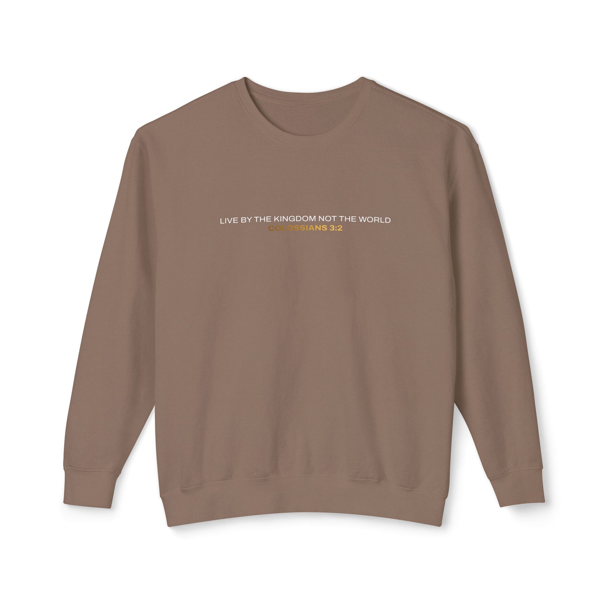 "Live By the Kingdom Not the World Colossians 3:2" Unisex Lightweight Crewneck Sweatshirt - The Shield of Light