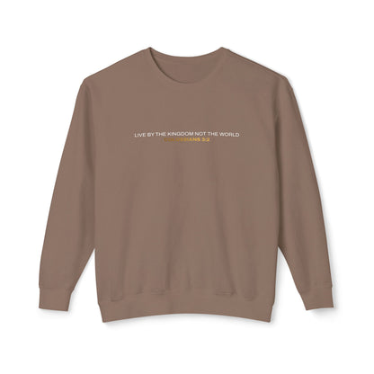 "Live By the Kingdom Not the World Colossians 3:2" Unisex Lightweight Crewneck Sweatshirt - The Shield of Light