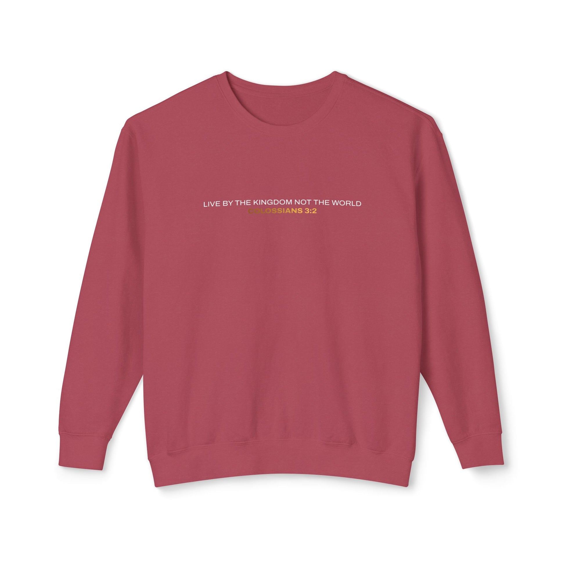 "Live By the Kingdom Not the World Colossians 3:2" Unisex Lightweight Crewneck Sweatshirt - The Shield of Light