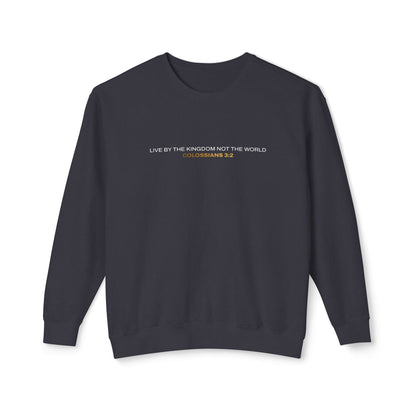 "Live By the Kingdom Not the World Colossians 3:2" Unisex Lightweight Crewneck Sweatshirt - The Shield of Light