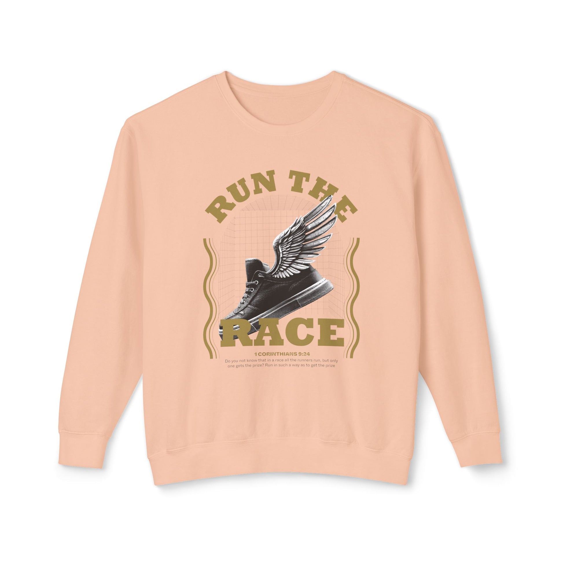 "Run The Race" Unisex Lightweight Crewneck Sweatshirt - The Shield of Light