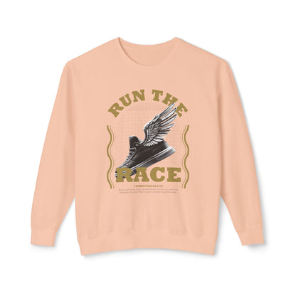 "Run The Race" Unisex Lightweight Crewneck Sweatshirt - The Shield of Light