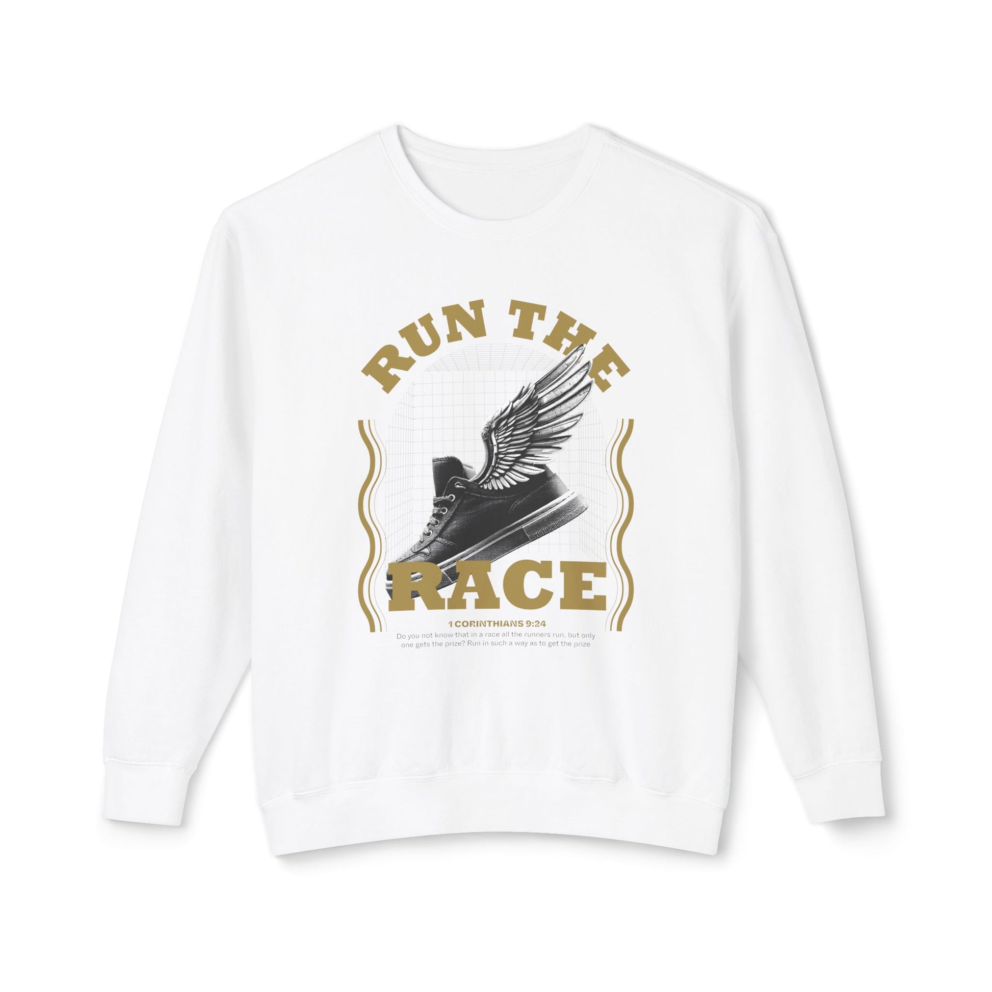"Run The Race" Unisex Lightweight Crewneck Sweatshirt - The Shield of Light