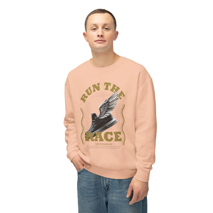 "Run The Race" Unisex Lightweight Crewneck Sweatshirt - The Shield of Light