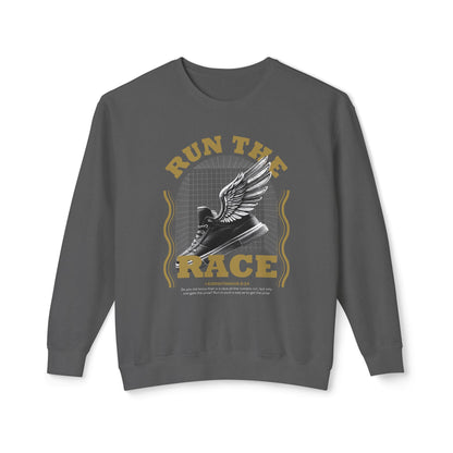 "Run The Race" Unisex Lightweight Crewneck Sweatshirt - The Shield of Light