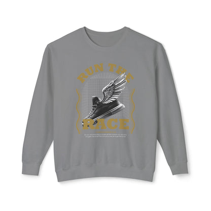 "Run The Race" Unisex Lightweight Crewneck Sweatshirt - The Shield of Light