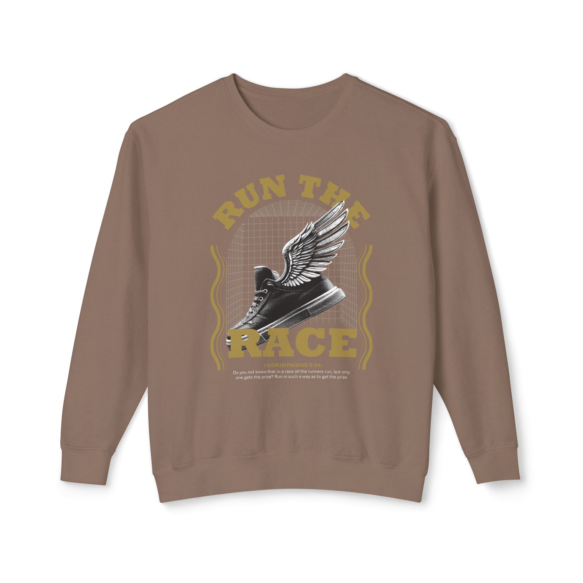 "Run The Race" Unisex Lightweight Crewneck Sweatshirt - The Shield of Light