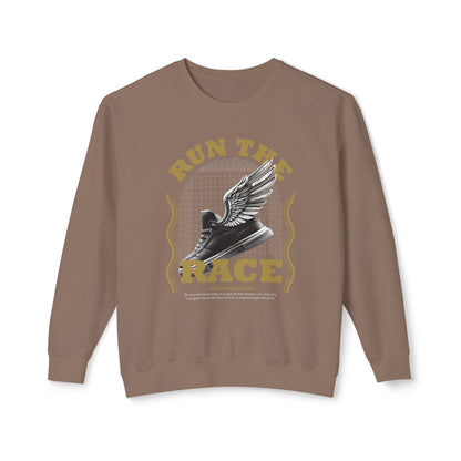 "Run The Race" Unisex Lightweight Crewneck Sweatshirt - The Shield of Light