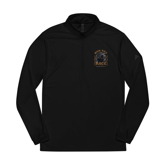 "Run The Race "  adidas® Quarter-Zip Pullover - The Shield of Light