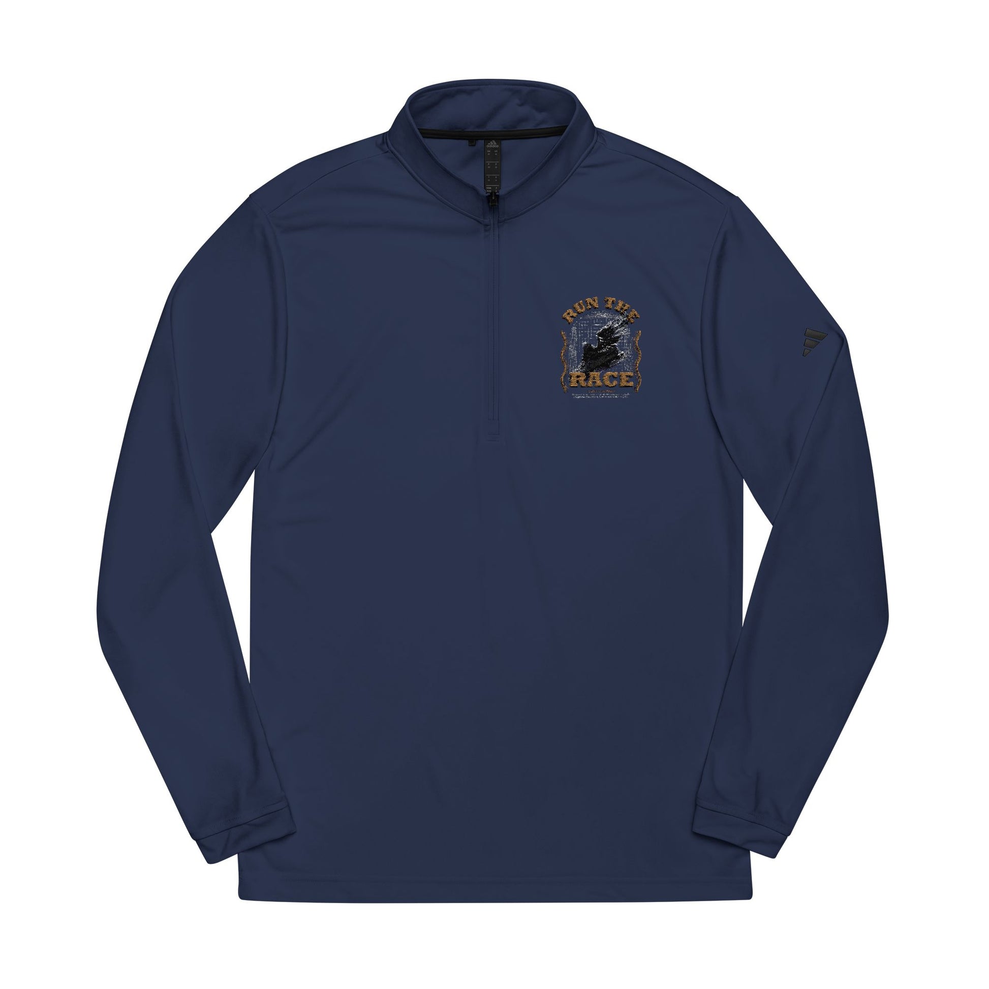 "Run The Race "  adidas® Quarter-Zip Pullover - The Shield of Light