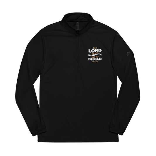 "The Lord Is My Strength and My Shield Psalm 28:7" adidas® Quarter-Zip Pullover - The Shield of Light