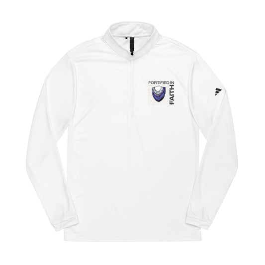 "Fortified In Faith " adidas® Quarter-Zip Pullover - The Shield of Light