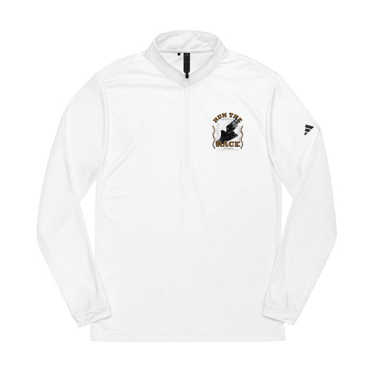 "Run The Race "  adidas® Quarter-Zip Pullover - The Shield of Light