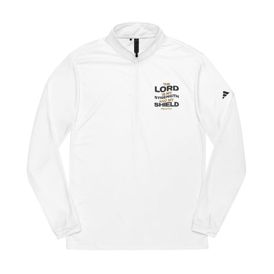 "The Lord Is My Strength and My Shield Psalm 28:7" adidas® Quarter-Zip Pullover - The Shield of Light