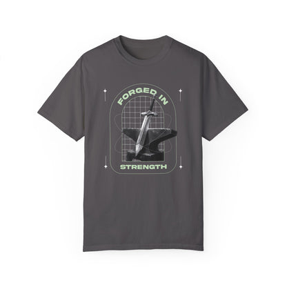 "Forged In  Strength" Unisex Garment-Dyed T-Shirt - The Shield of Light
