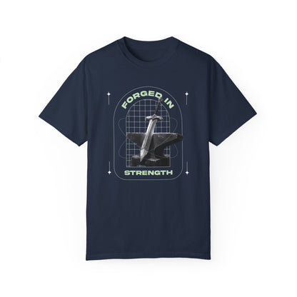 "Forged In  Strength" Unisex Garment-Dyed T-Shirt - The Shield of Light