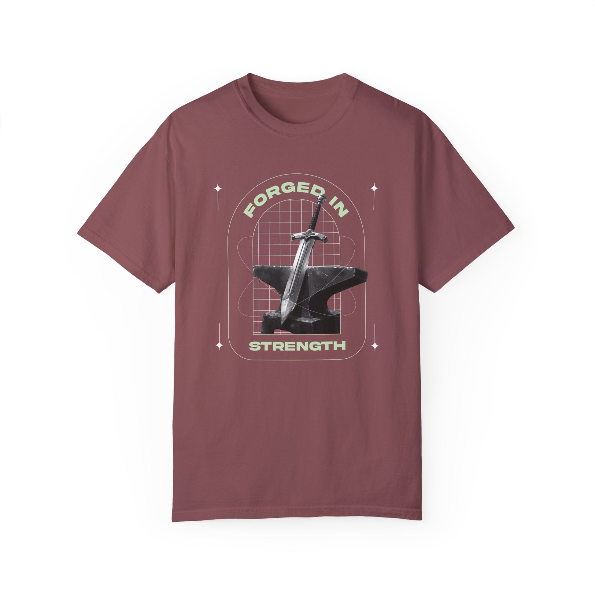 "Forged In  Strength" Unisex Garment-Dyed T-Shirt - The Shield of Light
