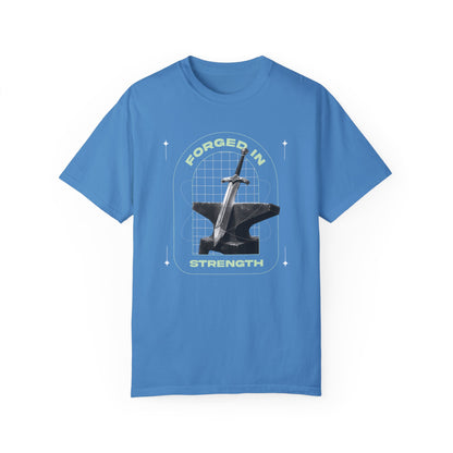 "Forged In  Strength" Unisex Garment-Dyed T-Shirt - The Shield of Light
