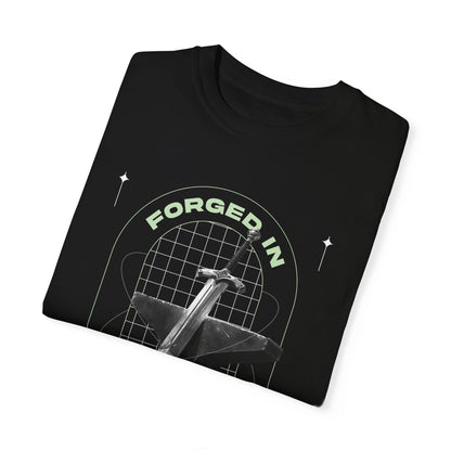 "Forged In  Strength" Unisex Garment-Dyed T-Shirt - The Shield of Light