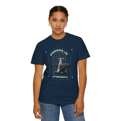 "Forged In  Strength" Unisex Garment-Dyed T-Shirt - The Shield of Light