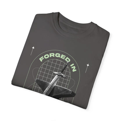 "Forged In  Strength" Unisex Garment-Dyed T-Shirt - The Shield of Light