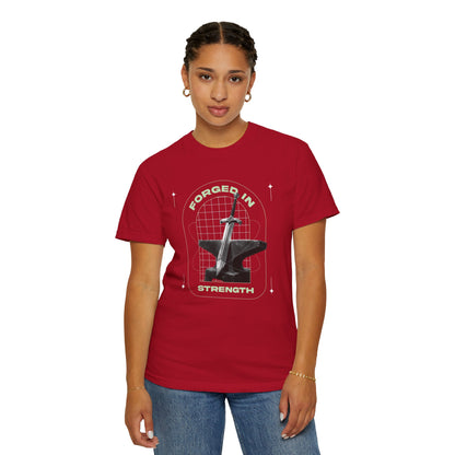 "Forged In  Strength" Unisex Garment-Dyed T-Shirt - The Shield of Light