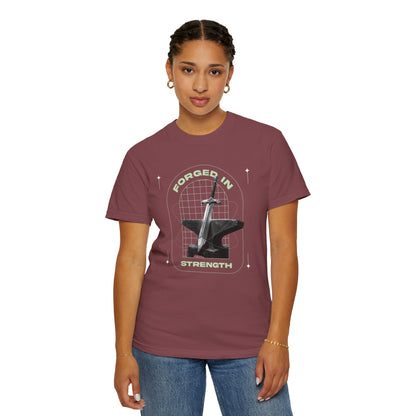 "Forged In  Strength" Unisex Garment-Dyed T-Shirt - The Shield of Light