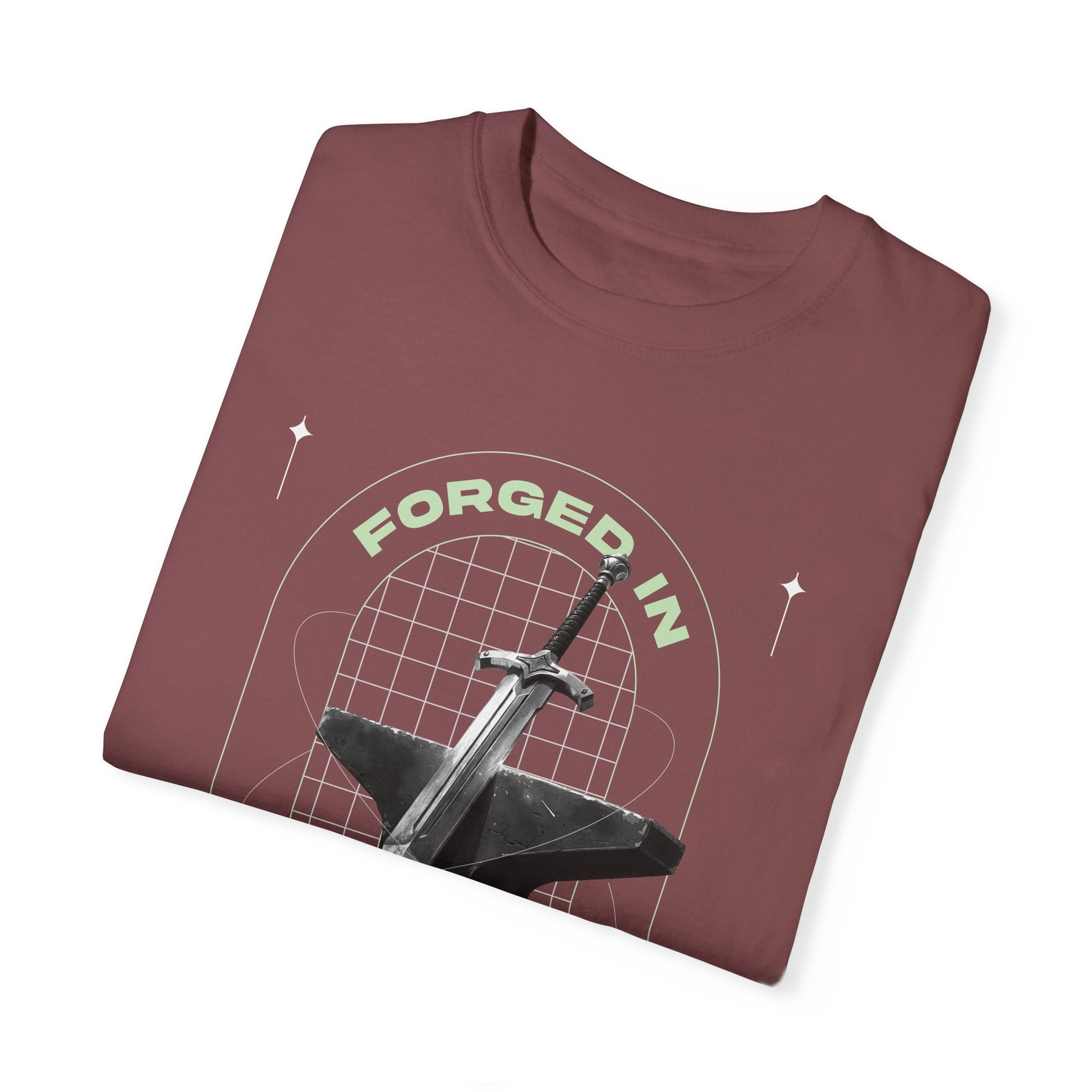 "Forged In  Strength" Unisex Garment-Dyed T-Shirt - The Shield of Light
