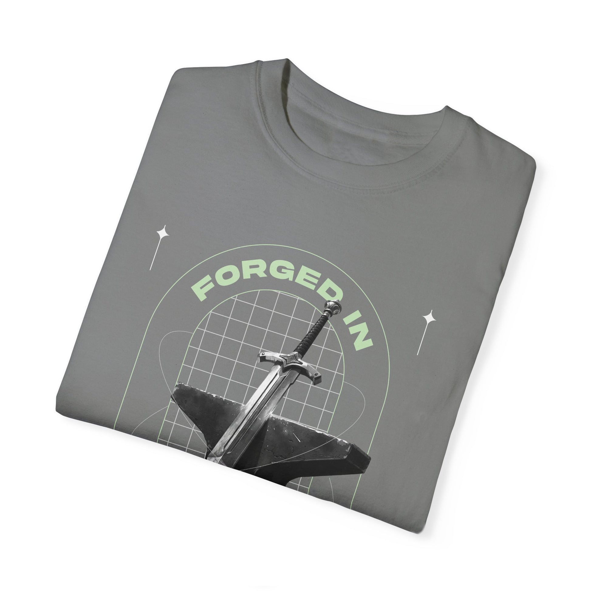 "Forged In  Strength" Unisex Garment-Dyed T-Shirt - The Shield of Light