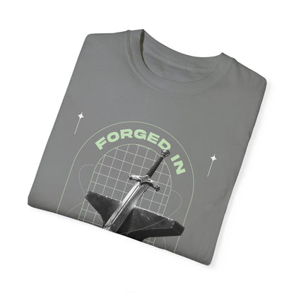 "Forged In  Strength" Unisex Garment-Dyed T-Shirt - The Shield of Light